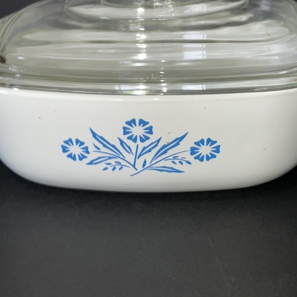 Corning Ware 4 Cup Blue Cornflower Casserole Dish Retro Vintage Bakeware Pot - Picture 3 of 10